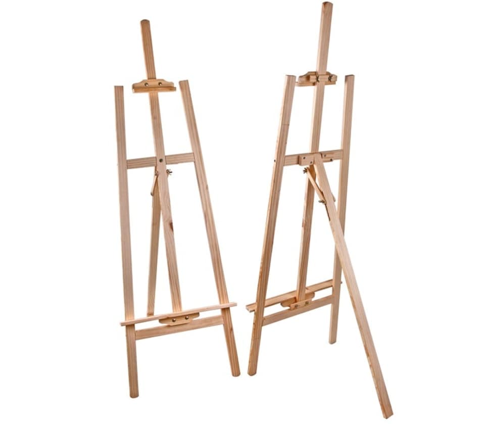 image 1 of Beech Wood Antique Adjustable Painting Stand Display Tripod Easel 51 x 71 x 142cm