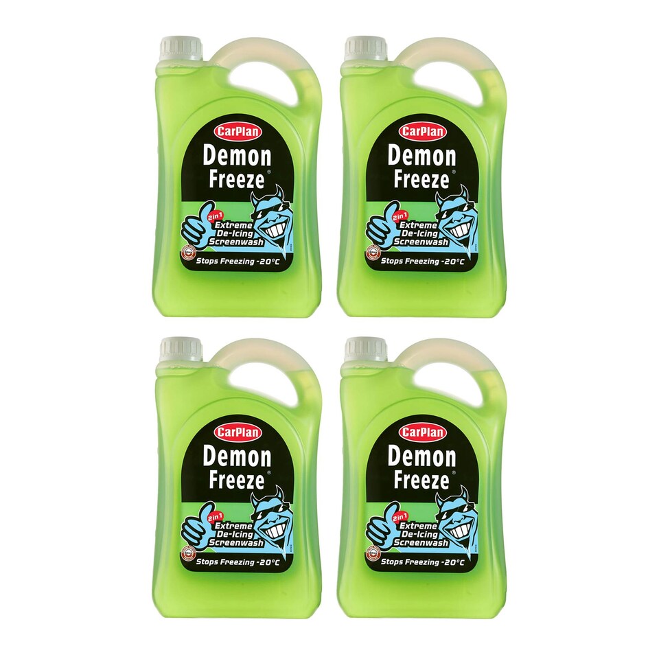 image 1 of Screen Wash Windscreen Fluid De-Icer CarPlan Demon Winter Freeze -20 2.5L x4