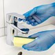 image 3 of Touchguard Blue Vinyl Powder Free Gloves - Box of 100x