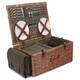 image 1 of 4 Person Green Tweed Fitted Picnic Basket