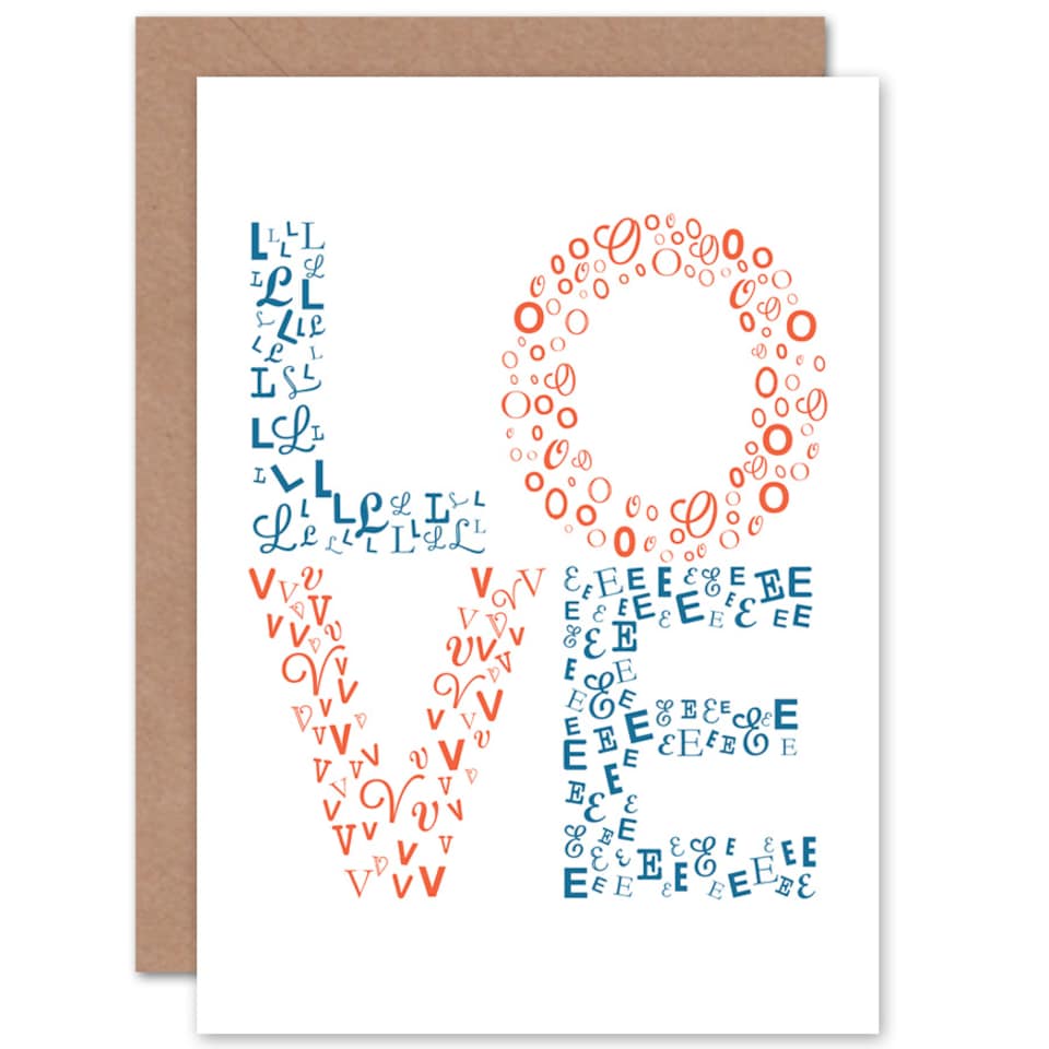 image 1 of Typography Love Letters Greetings Card
