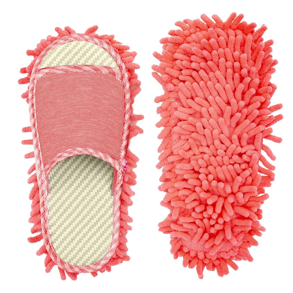 image 1 of Haven Mop Shoe High-Quality Microfiber Chenille Flexible & Elastic - Pink
