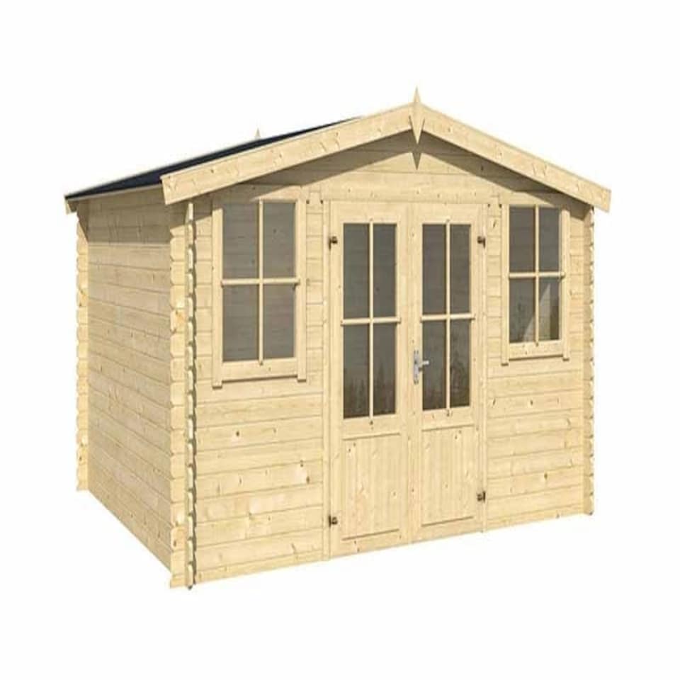image 1 of Dallas-Log Cabin, Wooden Garden Room, Timber Summerhouse, Home Office - L410.9 x W312 x H233.7 cm Brown
