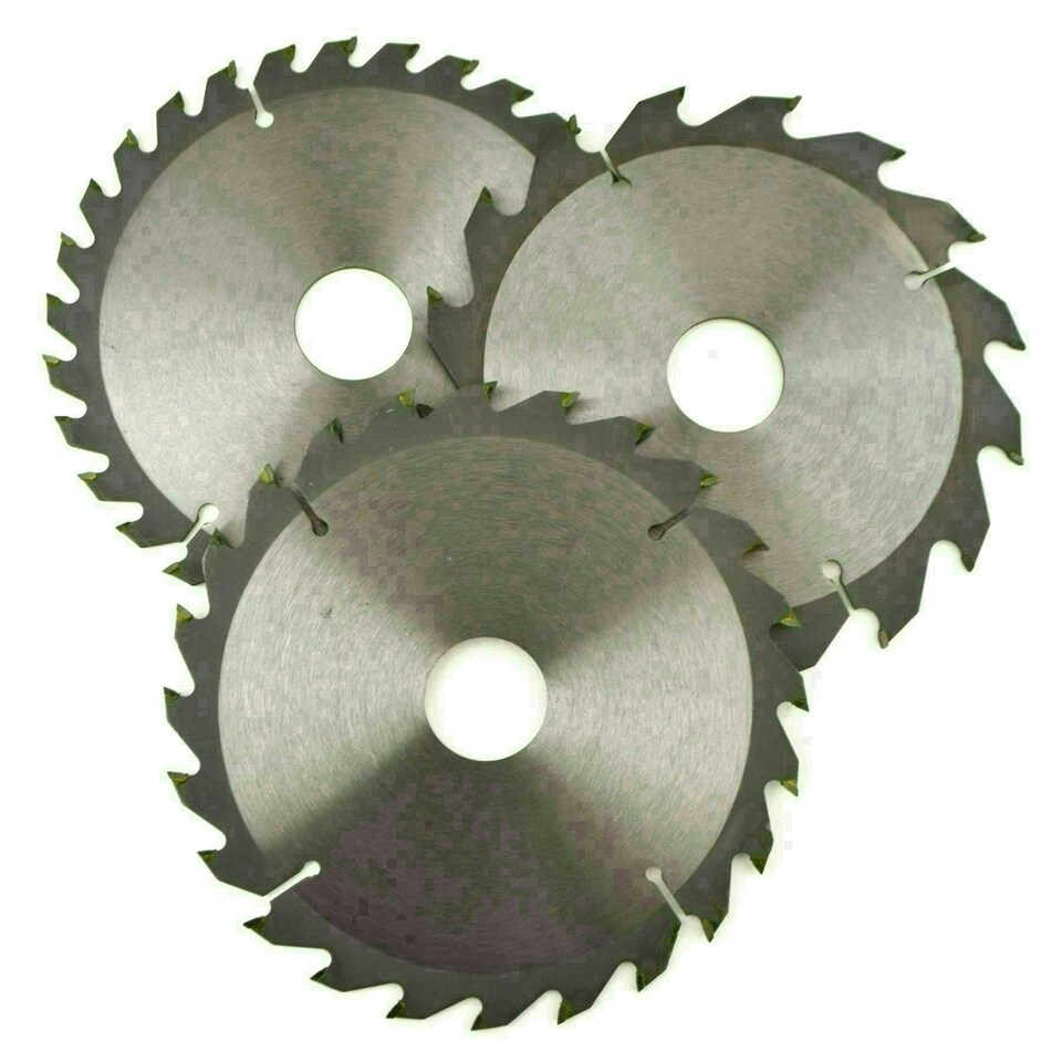 image 1 of 3pc 205mm TCT Circular Saw Blades 20/40/48 TPI & Adapter Rings Reducer TE861
