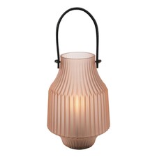 Hestia Battery Operated Portable Lantern Frosted Pink