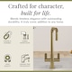 image 2 of Kuma Kitchen Mono Mixer Tap Dual Lever, Brushed Brass 361mm | Copper | Brushed Brass | 1