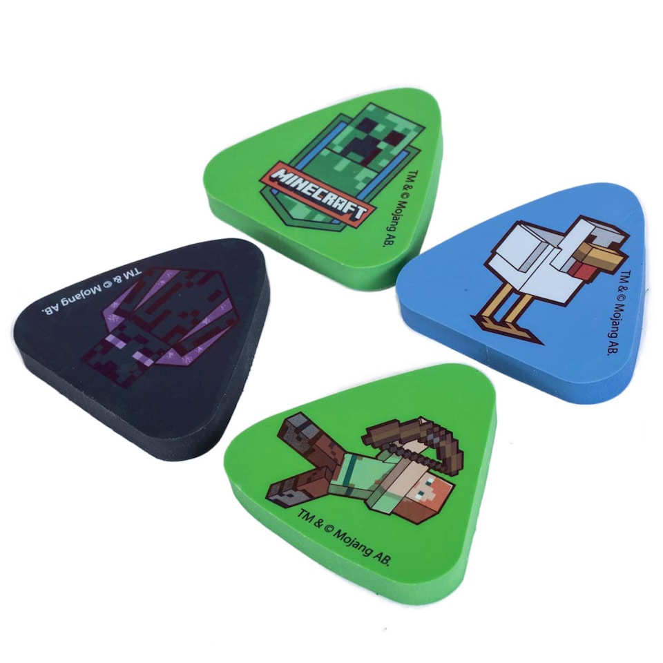 image 1 of Minecraft Eraser Set | Multi | Multicoloured | 55cm x 50cm | 1