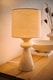 image 3 of ValueLights Cady Stone Effect Natural Table Lamp with Drum Shade & Bulb | Cream