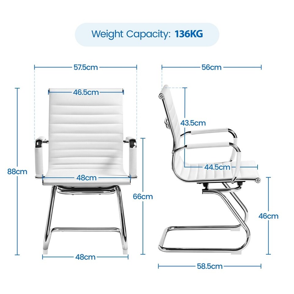 image 1 of Yaheetech 2pcs Mid-back Ergonomic Office Desk Chair Black | White