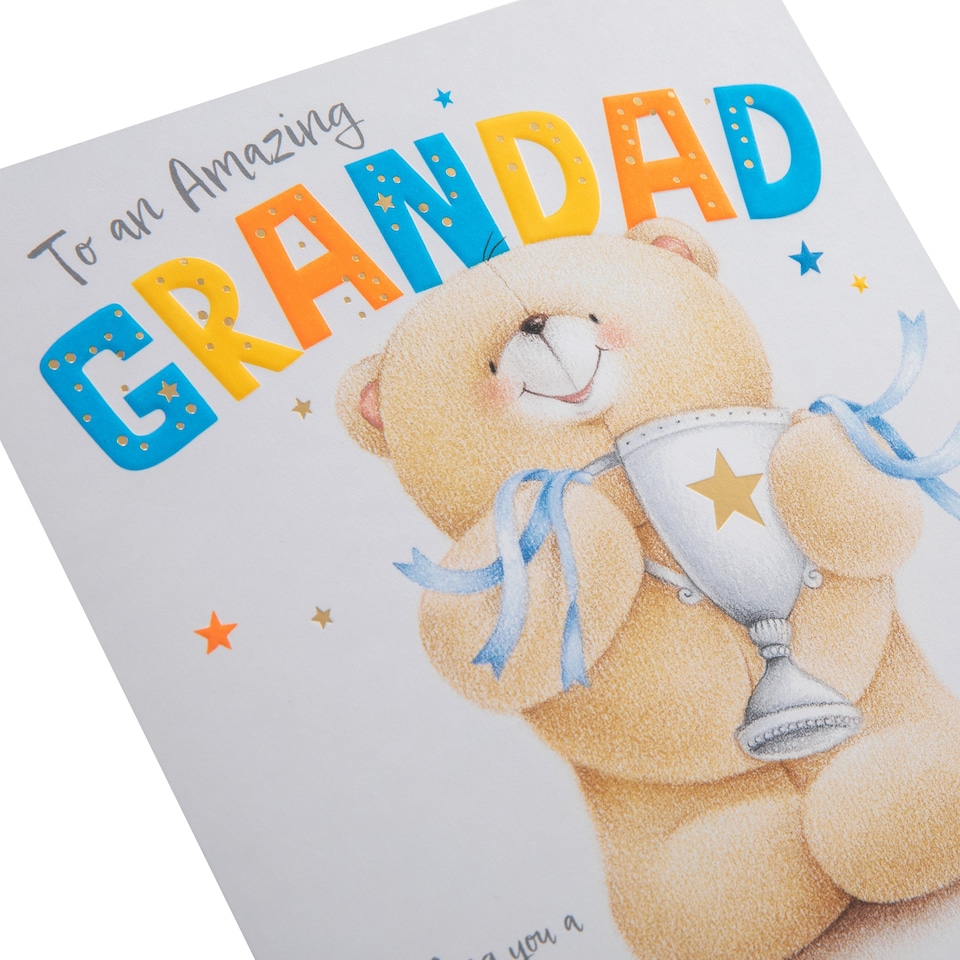 image 1 of Hallmark Birthday Card For Grandad - Forever Friends Bear With Trophy Design
