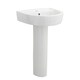 image 1 of 1 Tap Hole Basin & Full Pedestal Fireclay Round Sink, 520mm - White | White | White | 450 x 520 x 825mm