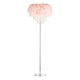 image 2 of Modern Chandelier Style Pink Feather Floor Lamp with Waterfall Acrylic Droplets | Pink | Pink | 1