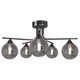 image 6 of Carney Gun Metal Smoked 5 Light Semi Flush Ceiling Light