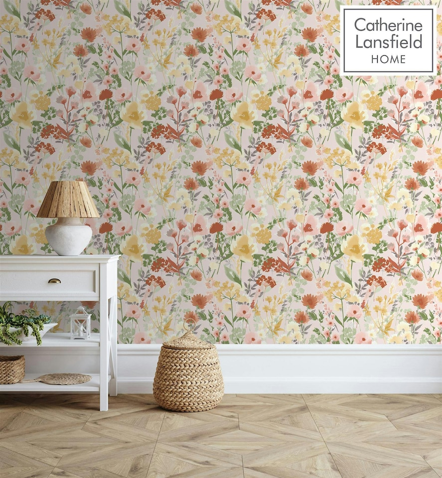 image 1 of Countryside Floral Pink Wallpaper | Pink | Pink | 1