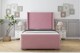 image 1 of Sloomy Devonshire Pink Plush Bed Frame With 50"  Upholstered Wingback Headboard 4'6 Double