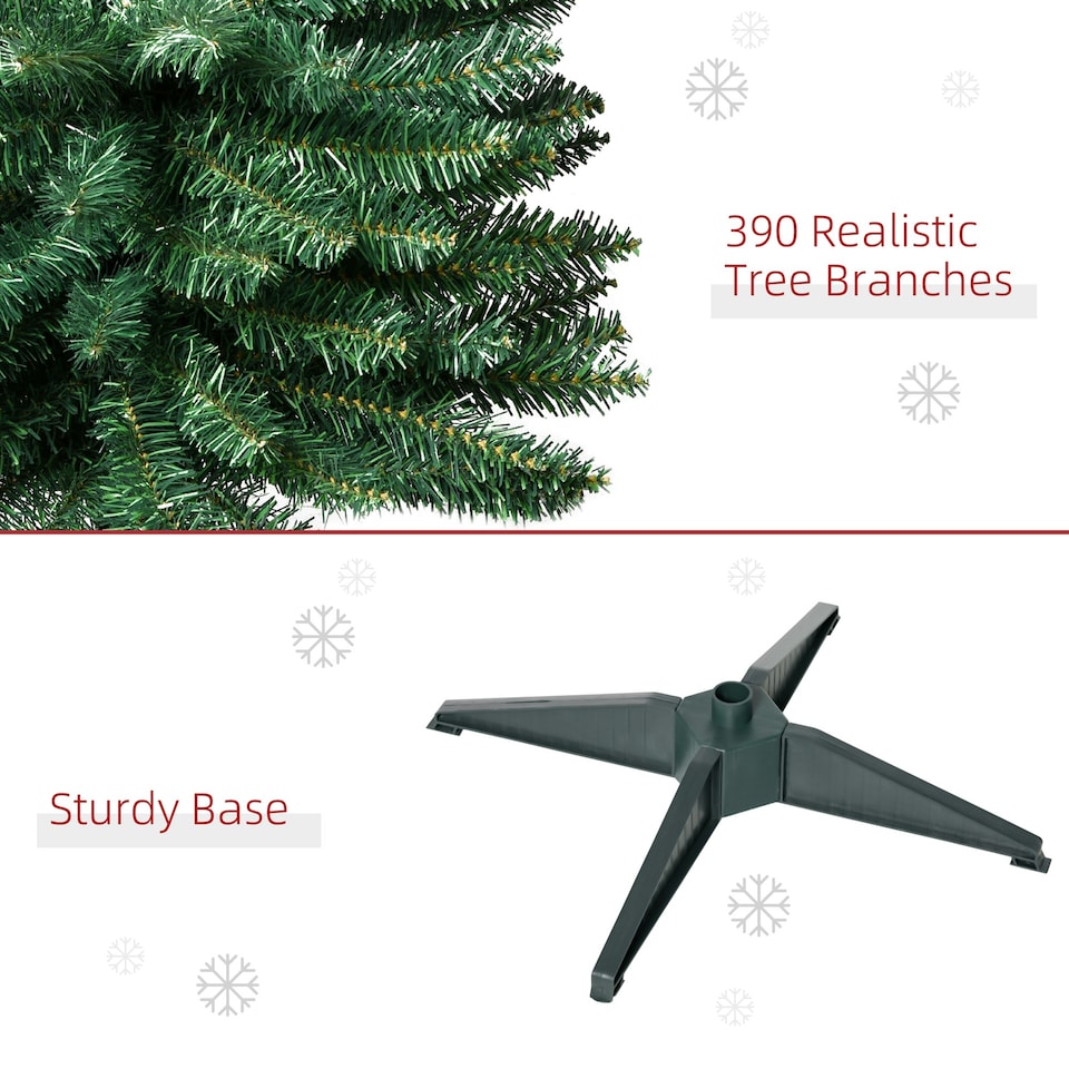 image 1 of HOMCOM 6FT Pencil Artificial Christmas Tree with Solid Stand Tips Green