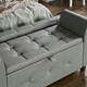 image 5 of Vida Designs Seville Storage Ottoman Bedroom Hallway Chest Bench, Light Grey Velvet Grey | Light Grey Velvet