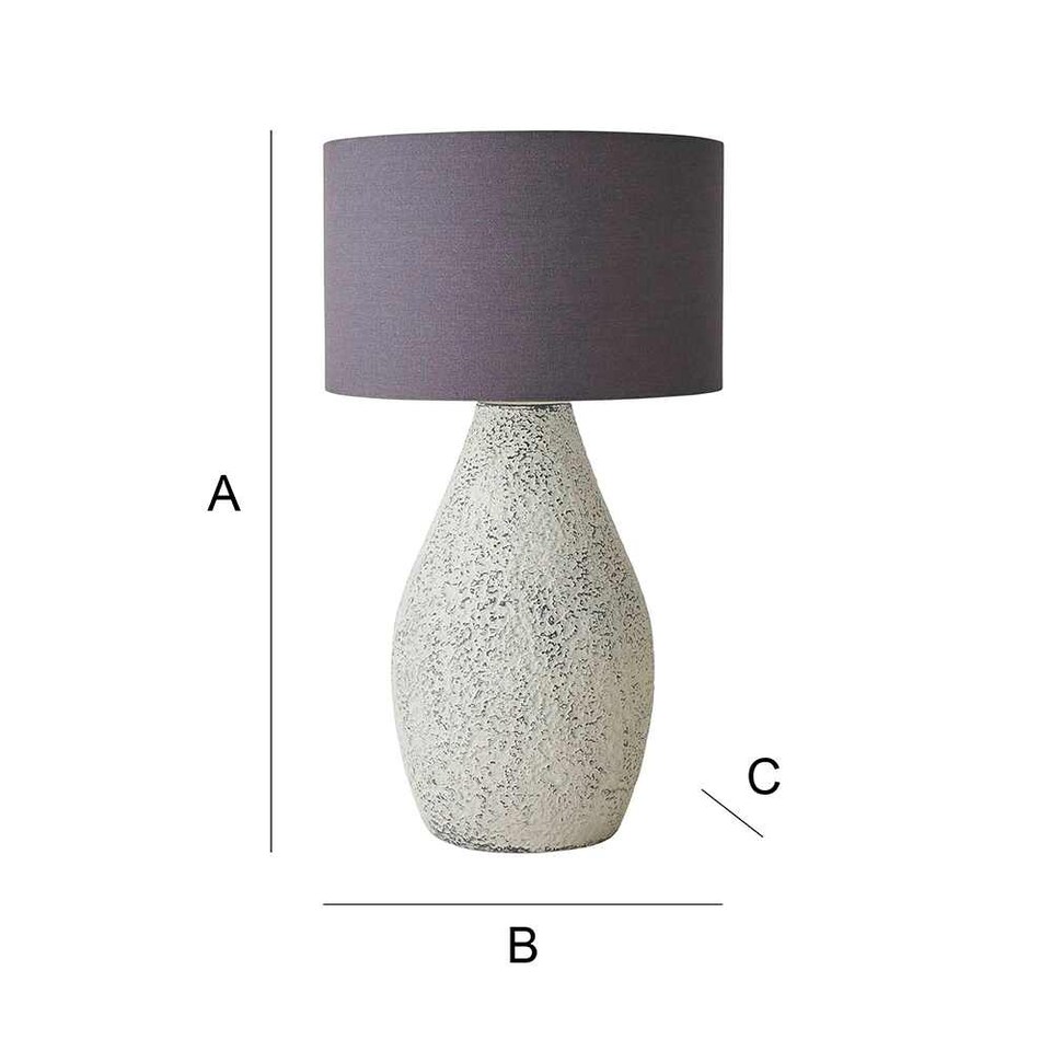 image 1 of ValueLights Colin Grey Shade Grey Speckled Pot Stonewear Table Lamp | Grey
