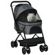 image 1 of PawHut Pet Stroller Dog Foldable Travel Carriage with Reversible Handle, Grey