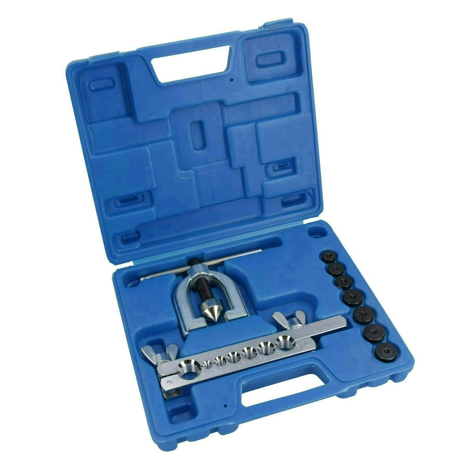 image 1 of Brake Pipe Flaring Tool Kit Brake Repair Single + Double Flare 3/16in - 5/8in 9pc