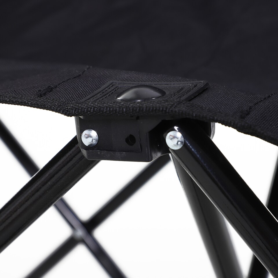 image 1 of Outsunny 6 Seat Folding Sports Bench Portable Sports Team Bench Spectator Chair with Cooler Bag and Carrying Bag for Outdoor Picnic Camping - Black