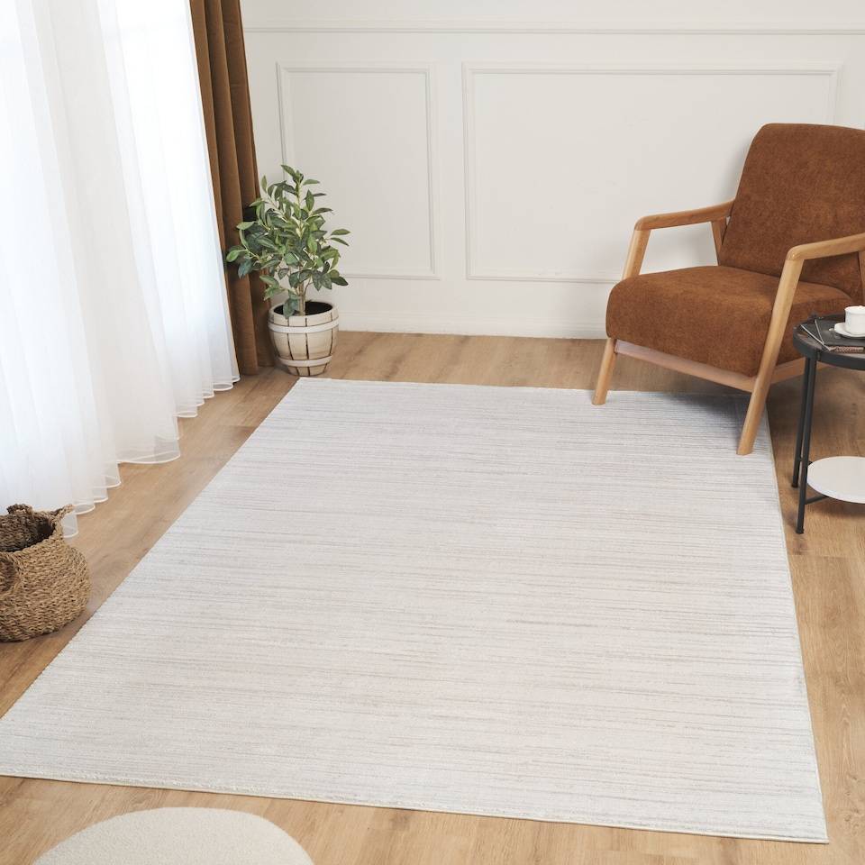 image 1 of RUGLENZA HOME - INTERNO AREA RUG - 12 MM - CREAM LINES - 160 x 230 CM