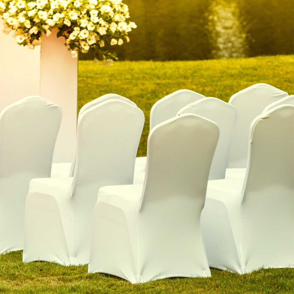 image 1 of Chair Cover Spandex Polyester Stretch Fabric Dining Slipcovers