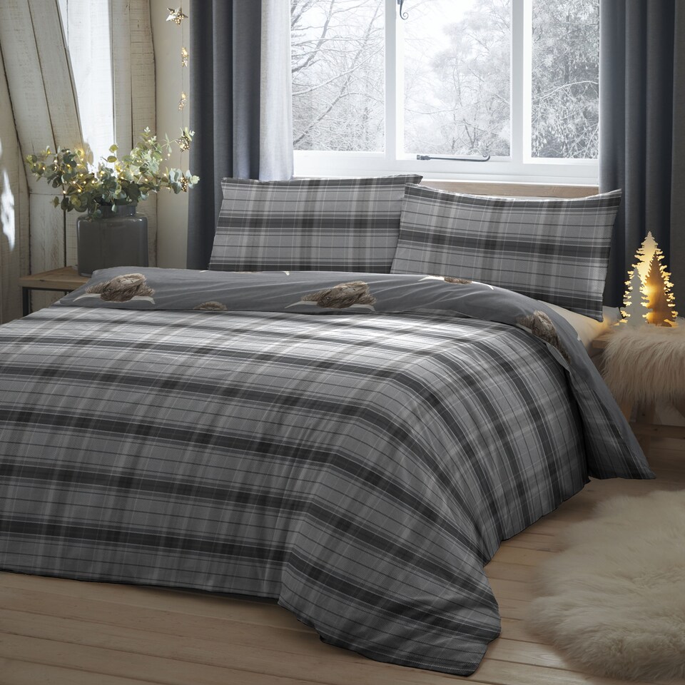 image 1 of Fusion Highland Cow Duvet Cover Set Grey