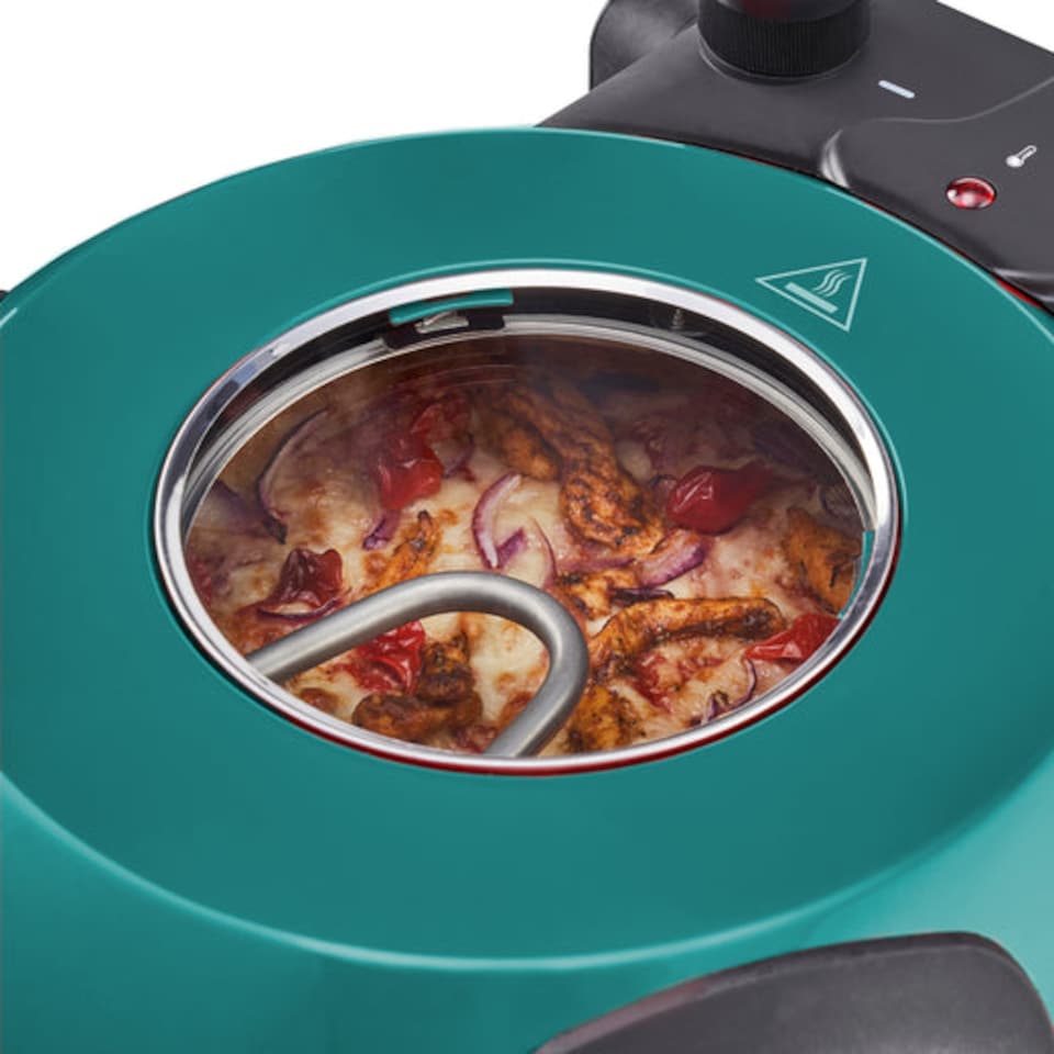 image 1 of Cooks Professional Electric Pizza Oven Set with Board, Paddles, Baking Sheet & Cutter | Blue | Teal