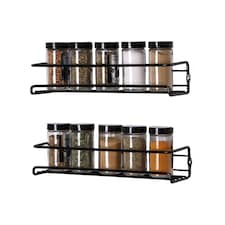 Buckingham Pack of 2 Spice & Herb Organising Rack 28 cm - Black Black