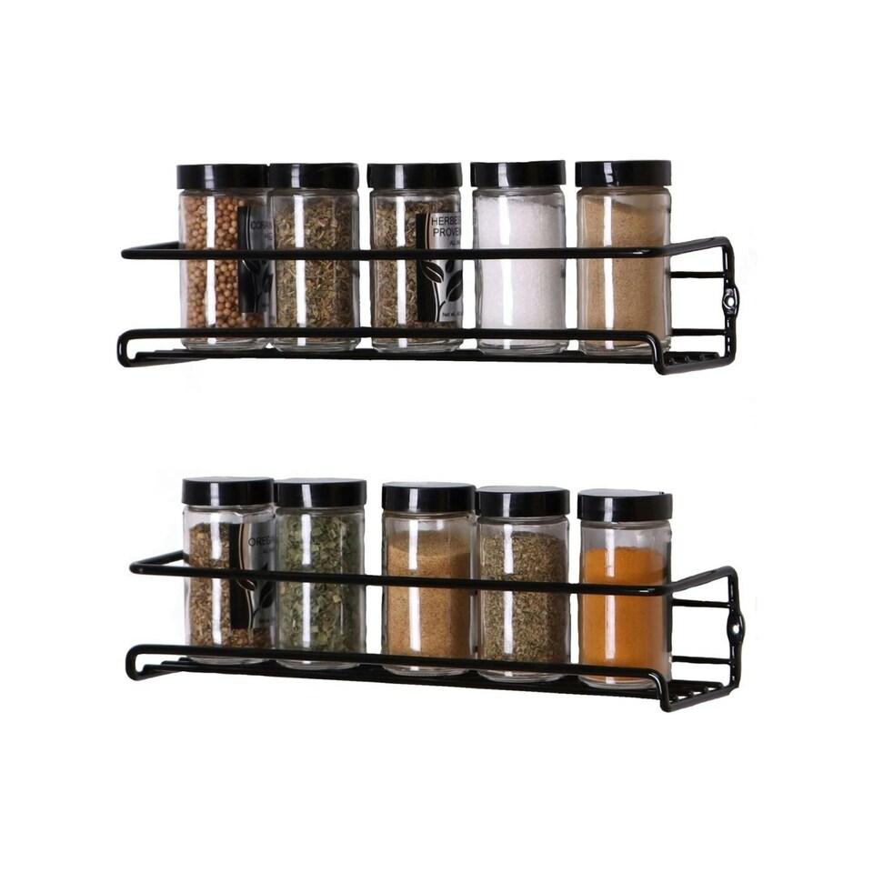image 1 of Buckingham Pack of 2 Spice & Herb Organising Rack 28 cm - Black Black