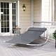 image 1 of Outsunny Rocking Sun Lounger, Single Garden Lounger Sunbed with Headrest Pillows, Texteline Outdoor Rocking Chair Swing Hammock Daybed with Metal Frame for Patio, Terrace, 212 x 132 x 66 cm, Grey