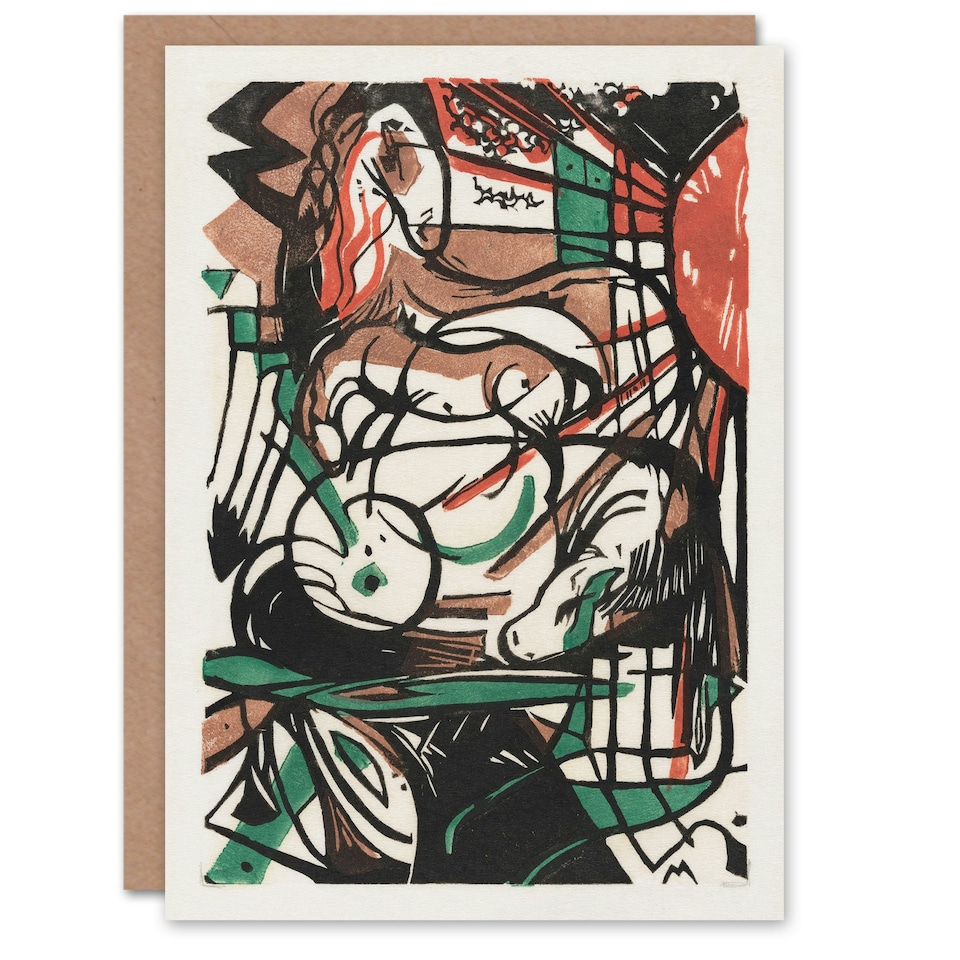 image 1 of Franz Marc Art Card The Birth of Horses Abstract Painting