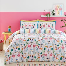 Fusion Tropical Flamingo Duvet Cover Set Pink