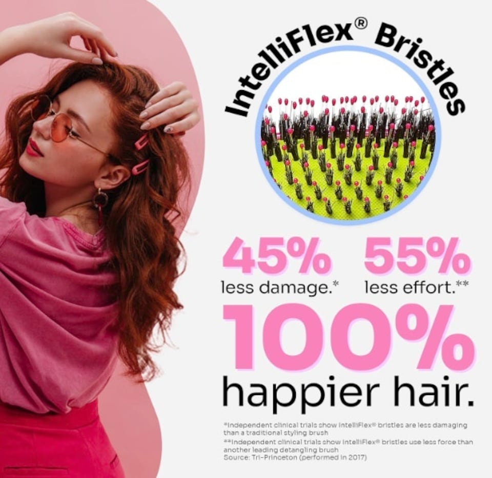 image 1 of WetBrush Shine Enhancer Brush, Intelliflex & Boar, Pink