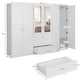image 3 of Vida Designs Riano 6 Door 3 Drawer XX-Large Mirrored Wardrobe, White