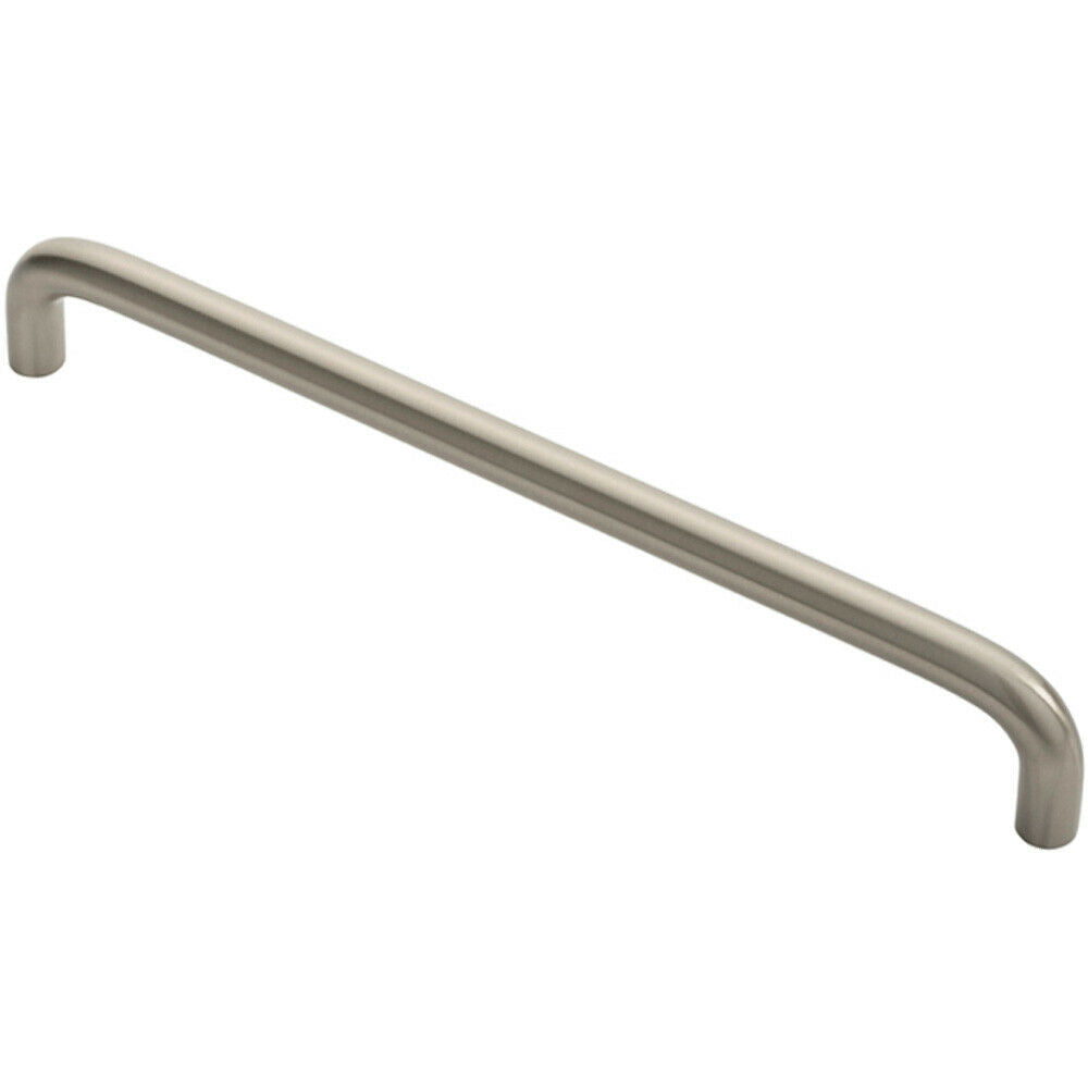 Loops Round D Bar Cabinet Pull Handle 202 x 10mm 192mm Fixing Centres Satin Nickel in Metallics