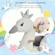 image 5 of HOMCOM Cute Kids Ride-On Rocking Swan w/ Sound Handlebars Seat Belt Plush Body