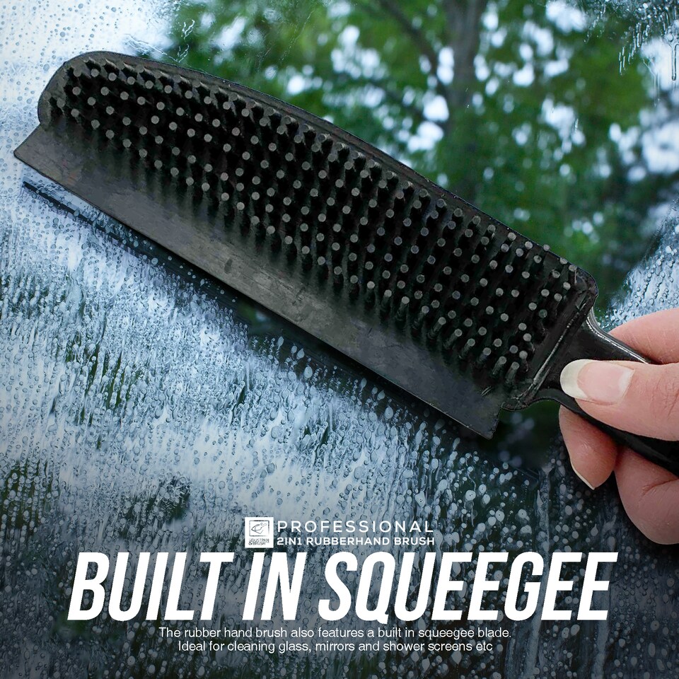 image 1 of Rubber 2 in 1 Hand Brush for Pet Hair Removal and General Cleaning  Scratch Free Rubber Bristles