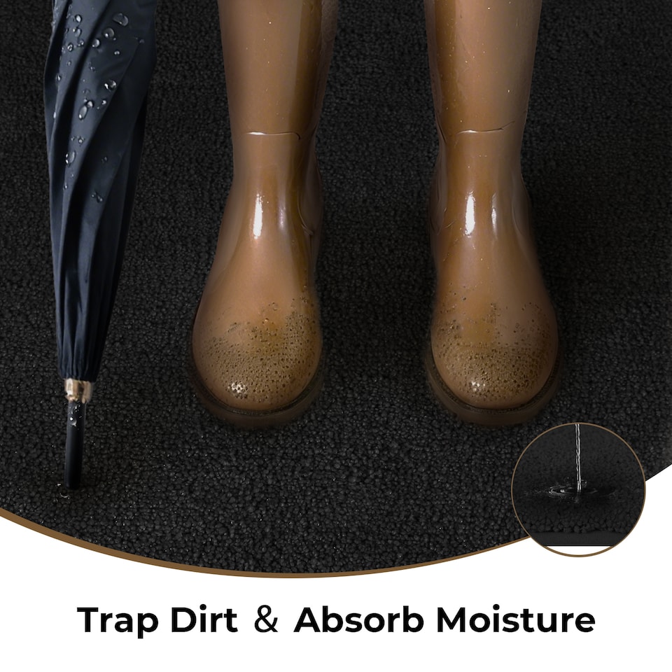 image 1 of Marlow 50x80CM Non-Slip Washable Kitchen Floor Runner Rug Mat | Black | Black