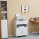 image 2 of Vinsetto Mobile Printer Stand w/ Storage Shelf Universal Wheels for Home White