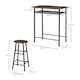 image 3 of HOMCOM Bar Table Set, Bar Table and Stools Set, Footrest and Storage Shelf, for Kitchen, Dining Room, Pub, Cafe, Black and Oak