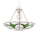 image 1 of Traditional Stained Glass Tiffany Pendant Light Shade with Emerald Green Leaves | Green