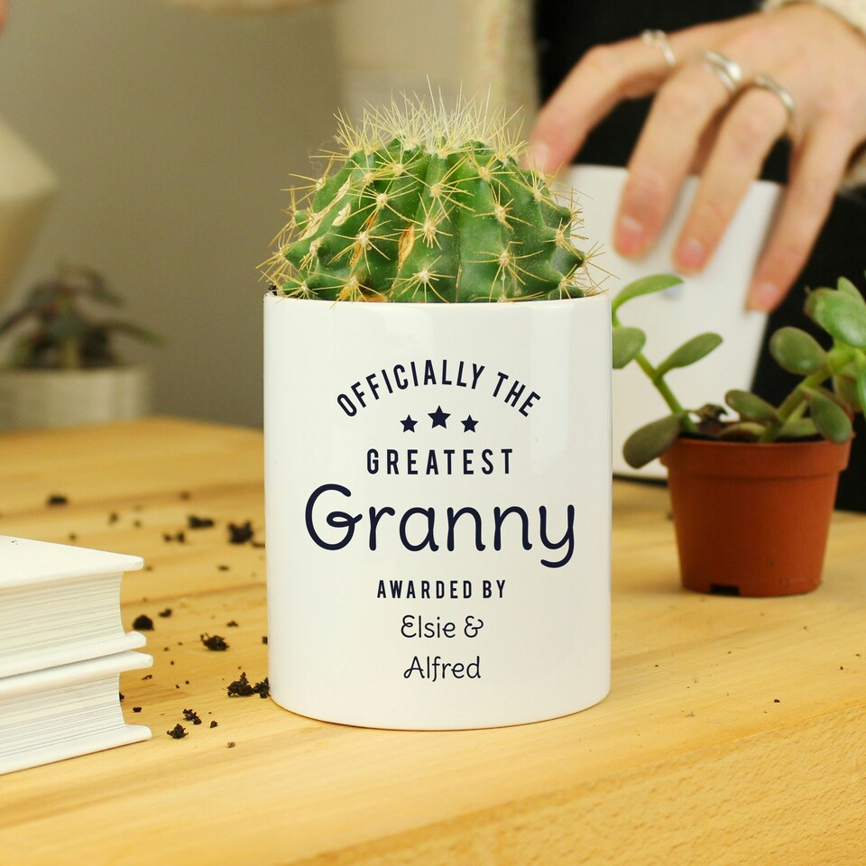 image 1 of Personalised Officially The Greatest Ceramic Storage Pot White
