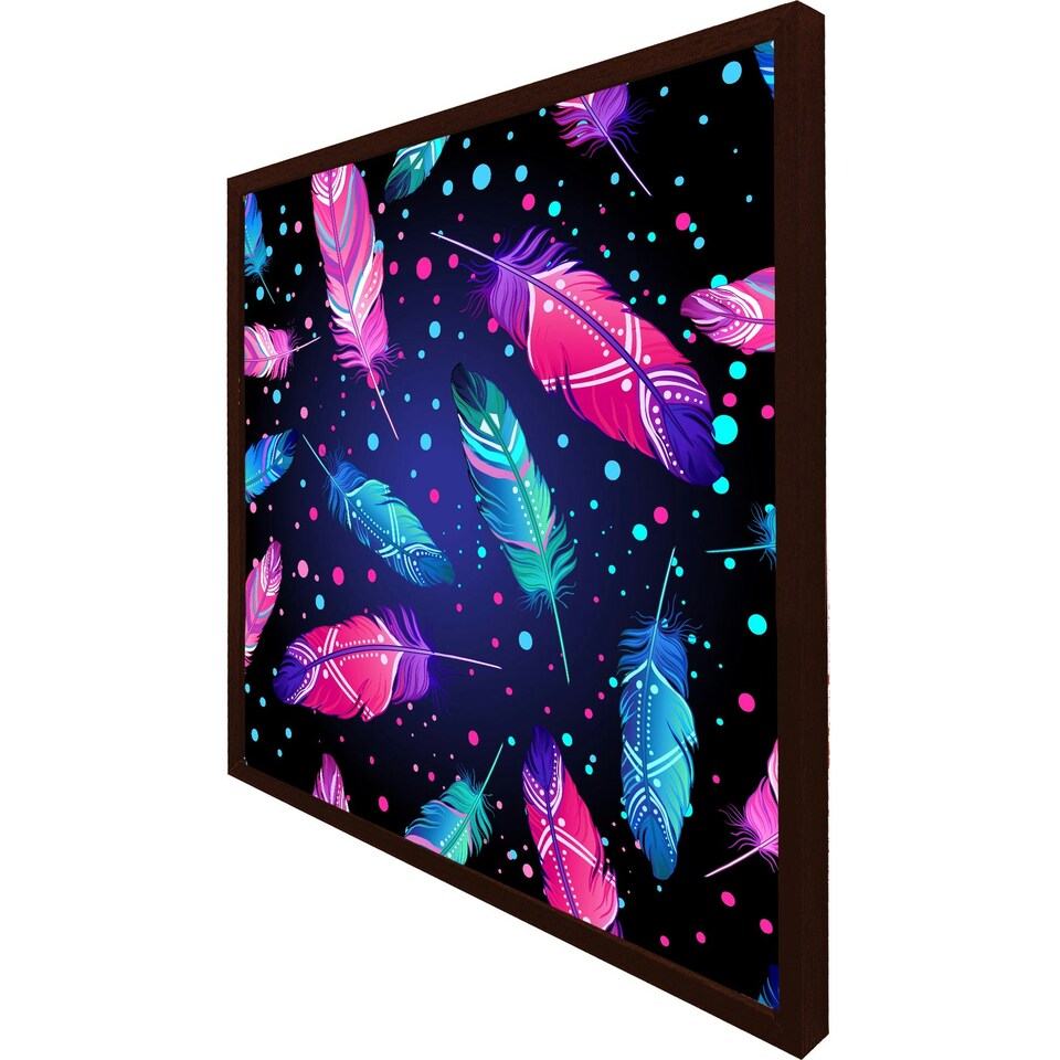 image 1 of Painted bird feathers (Picture Frame) Grey | XL