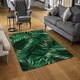 image 2 of Tropical Leaves on Black (Rug) Green | Small: 60x110cm