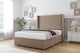 image 3 of Sloomy Devonshire Mink Plush Divan Bed Base 2 Drawers Foot-End With 54 Inch Wingback Headboard | Brown | Mink | Small Double | 1