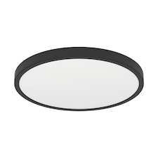 EGLO Fueva 6 Ultra-Slim Surface-Mounted Black Round LED Ceiling Light WBS Black