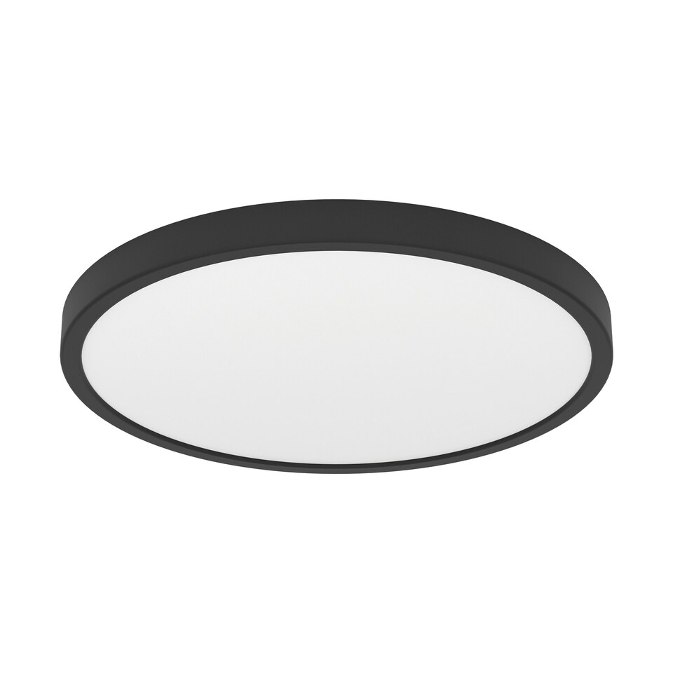 image 1 of EGLO Fueva 6 Ultra-Slim Surface-Mounted Black Round LED Ceiling Light WBS Black