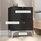 image 6 of HOMCOM Bedside Tables Set of 2, Modern Nightstand with 2 Drawers, Small Sofa End Tables with Storage and Steel Legs for Bedroom, Living Room, Black